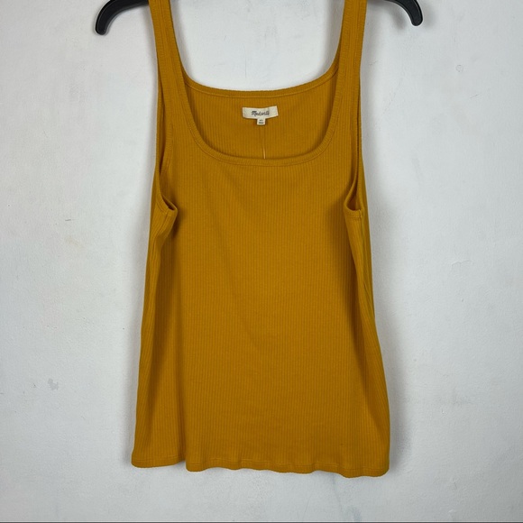 Madewell Mustard Yellow Ribbed Tank Top NWT SZ XL - Picture 4 of 6